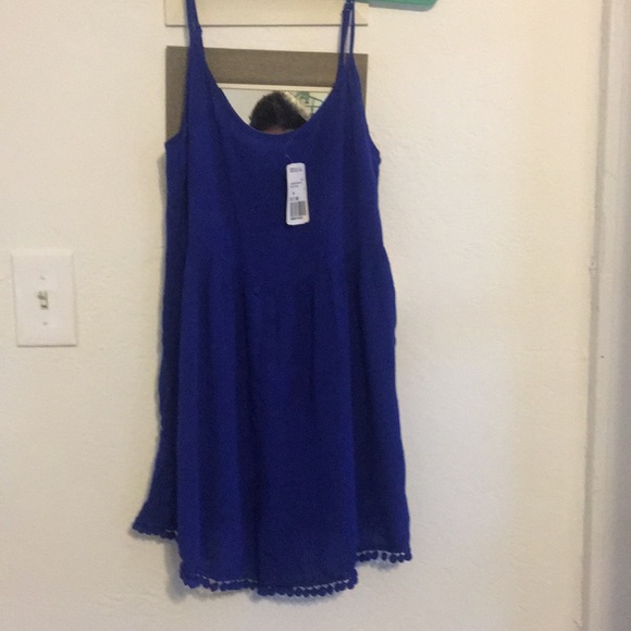 Forever 21 cobalt romper with tassels on leg seam - Picture 1 of 4